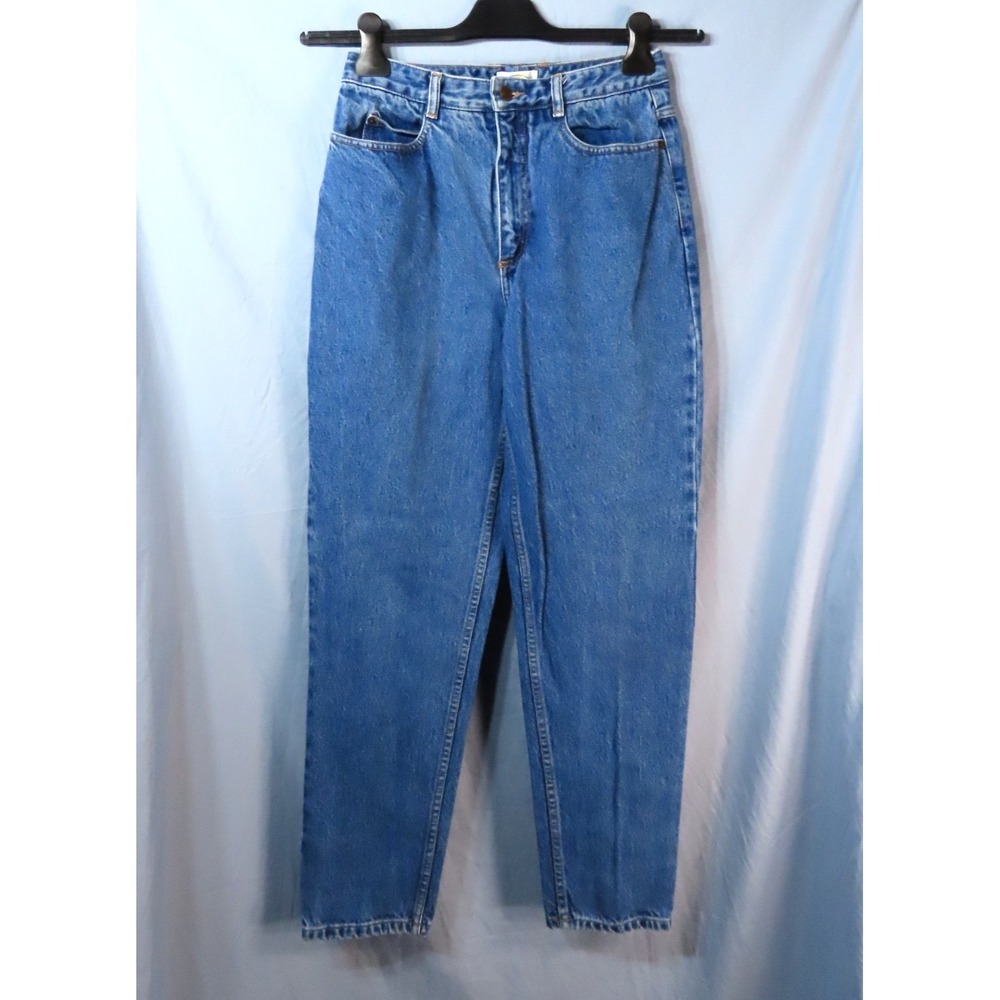 VTG Talbots Tapered Jeans STONEWASHED COTTON High Rise SLOUCHY MOM FIT sz 8